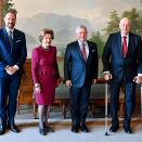 14. mars: Kong Harald tar imot Kong Abdullah II av Jordan i audiens på Slottet. Dronning Sonja og Kronprins Haakon er også til stede. Foto: Sven Gj. Gjeruldsen, Det kongelige hoff